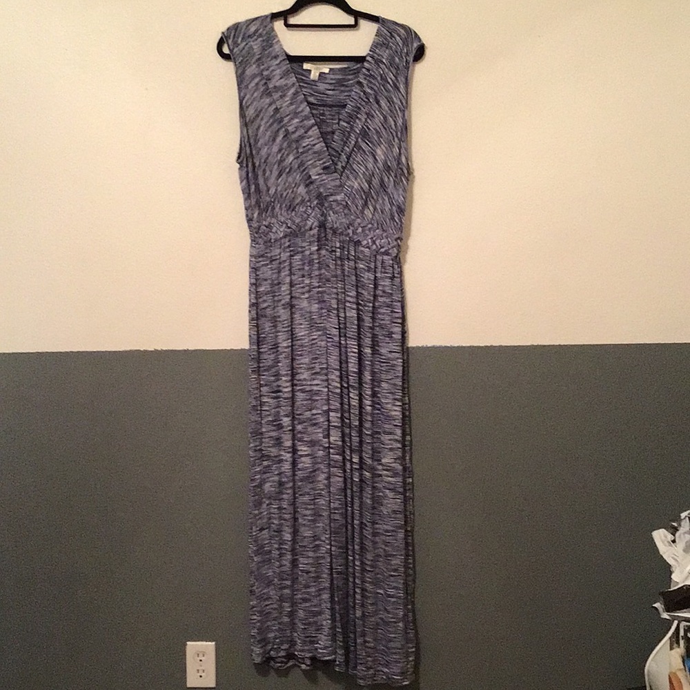 H1 Size XXL Spense Sleeveless Blue Space-Dye Maxi Dress